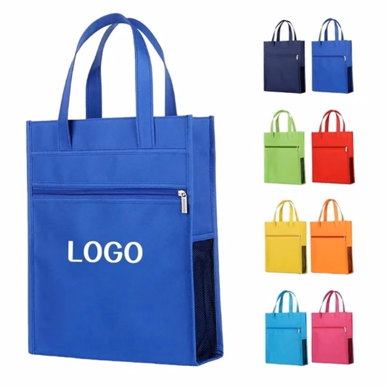 Portable Waterproof Oxford File Tote Bag with Handle Zipper