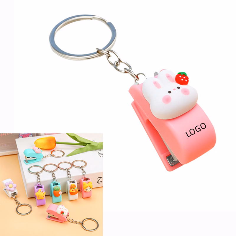 Plastic Mini Book Binding Stapler With Key Ring