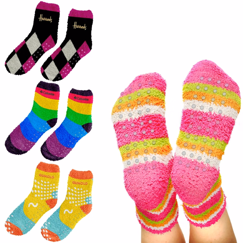 Fluffy Non-Slip Jacquard Grip Socks