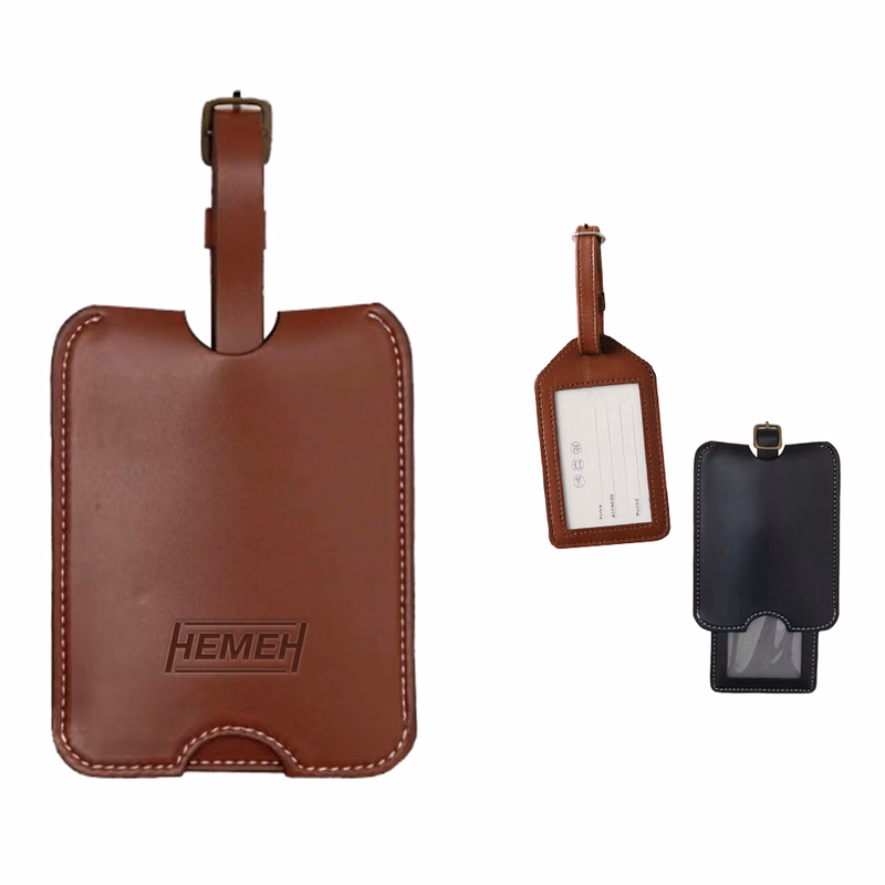 Vintage Leatherette Luggage Tag Engraved