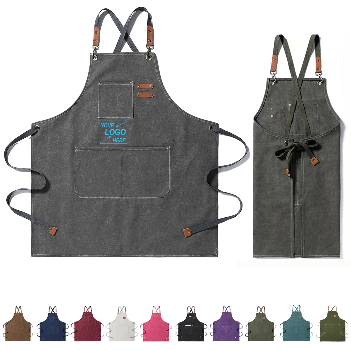 Adjustable Kitchen Apron with Straps for Baking 1