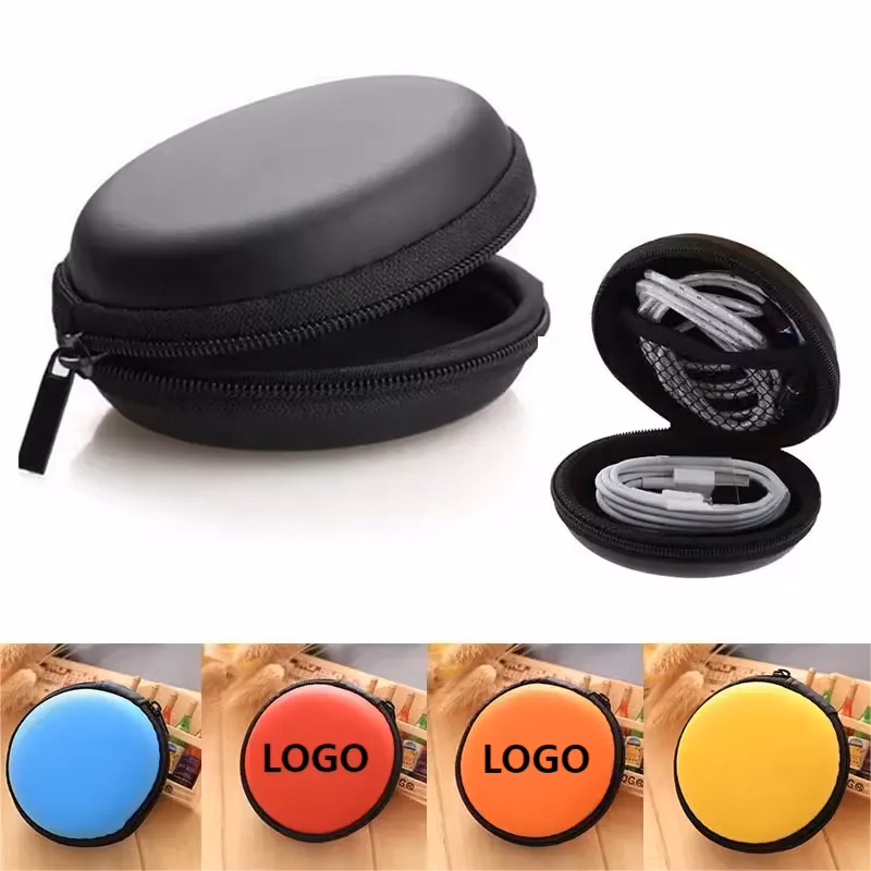 Round digital organizer zipper pouch