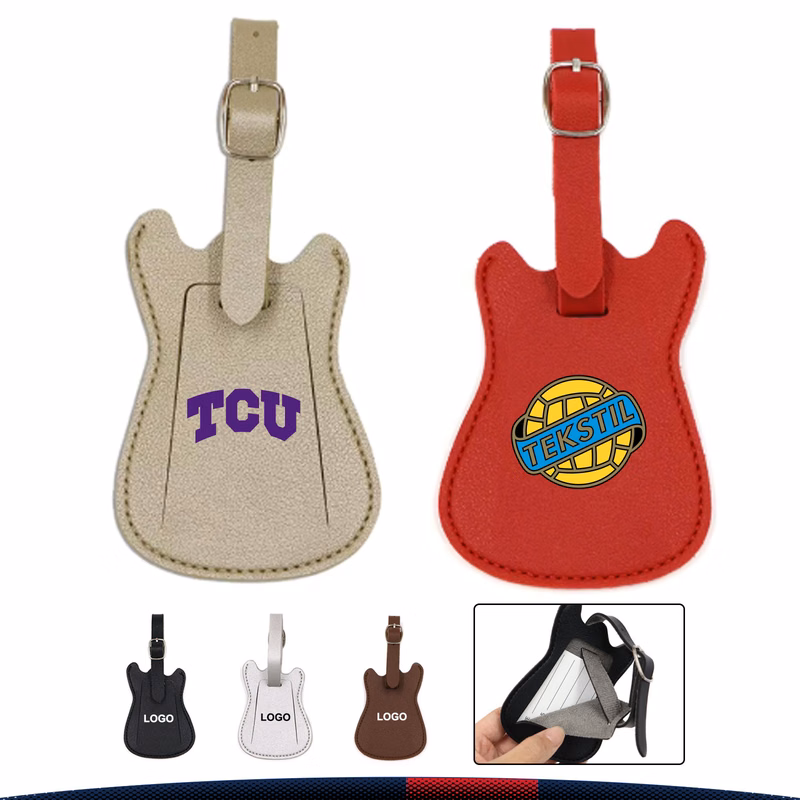 Travdex Guitar-Shaped PU Leather Luggage Tag