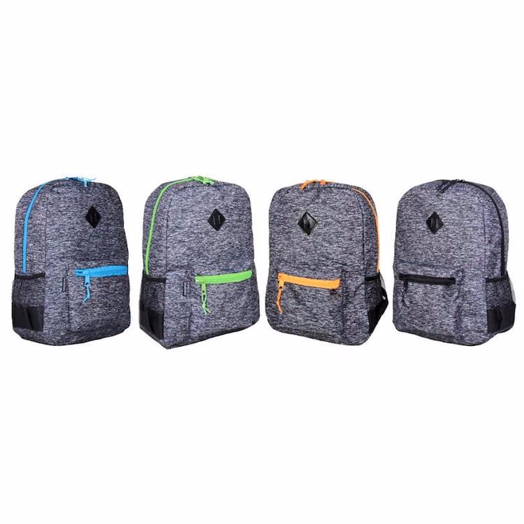 18" Classic Backpacks - Jersey Gray Neon Zippers
