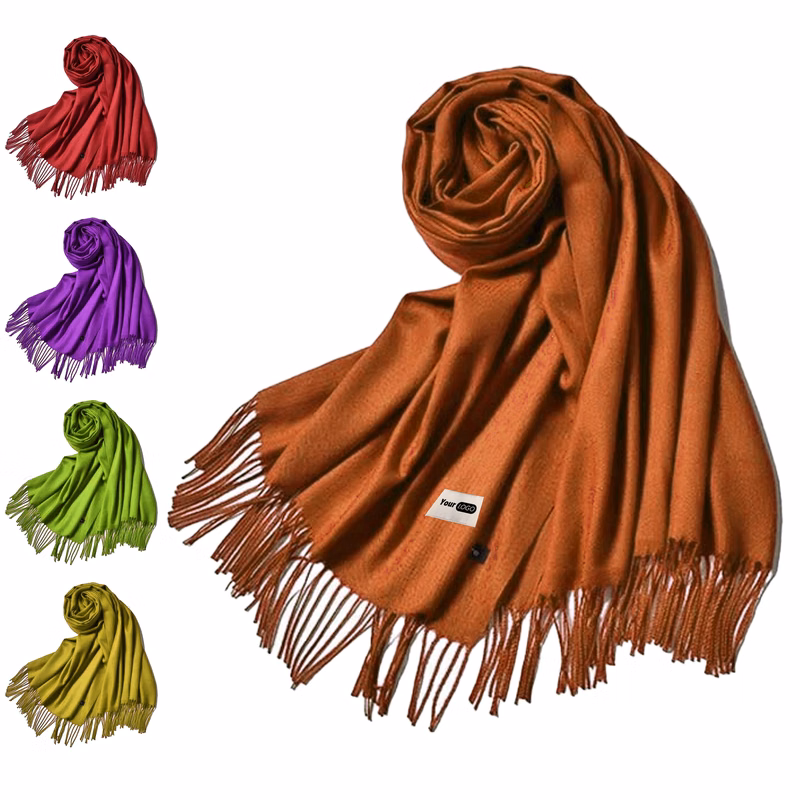 Imitation Cashmere Vibrant Winter Scarf With Tassel Detailing
