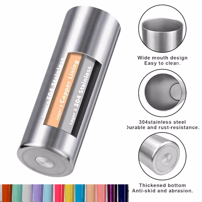 20 oz Slim Rubberized Tumbler With Spill Reduction Straw