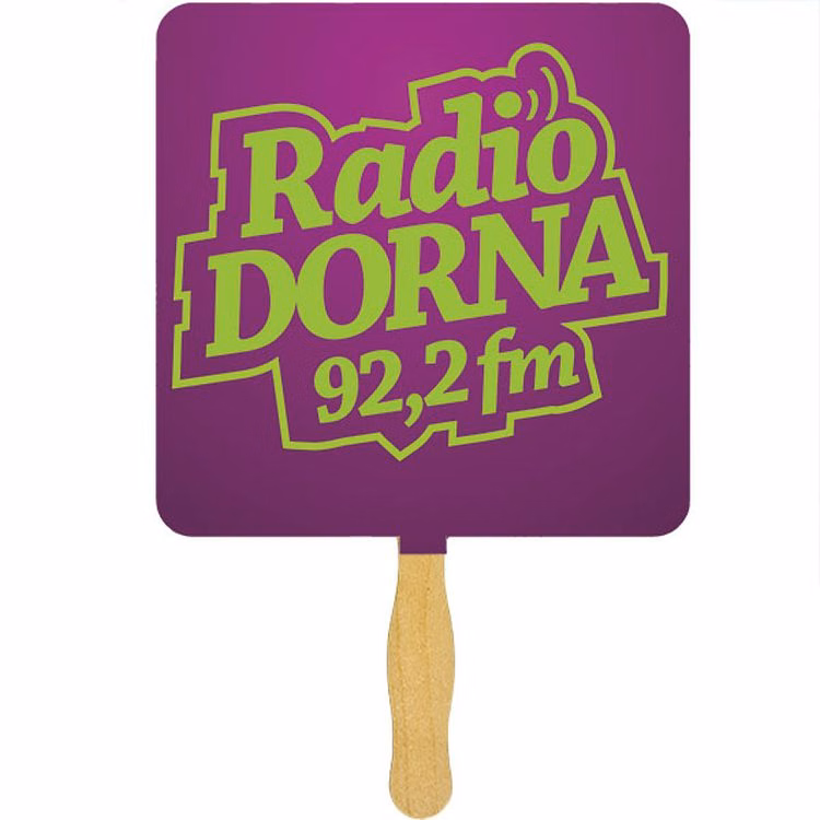 Square Glued Hand Fan (1 Side/ 1 imprint color)