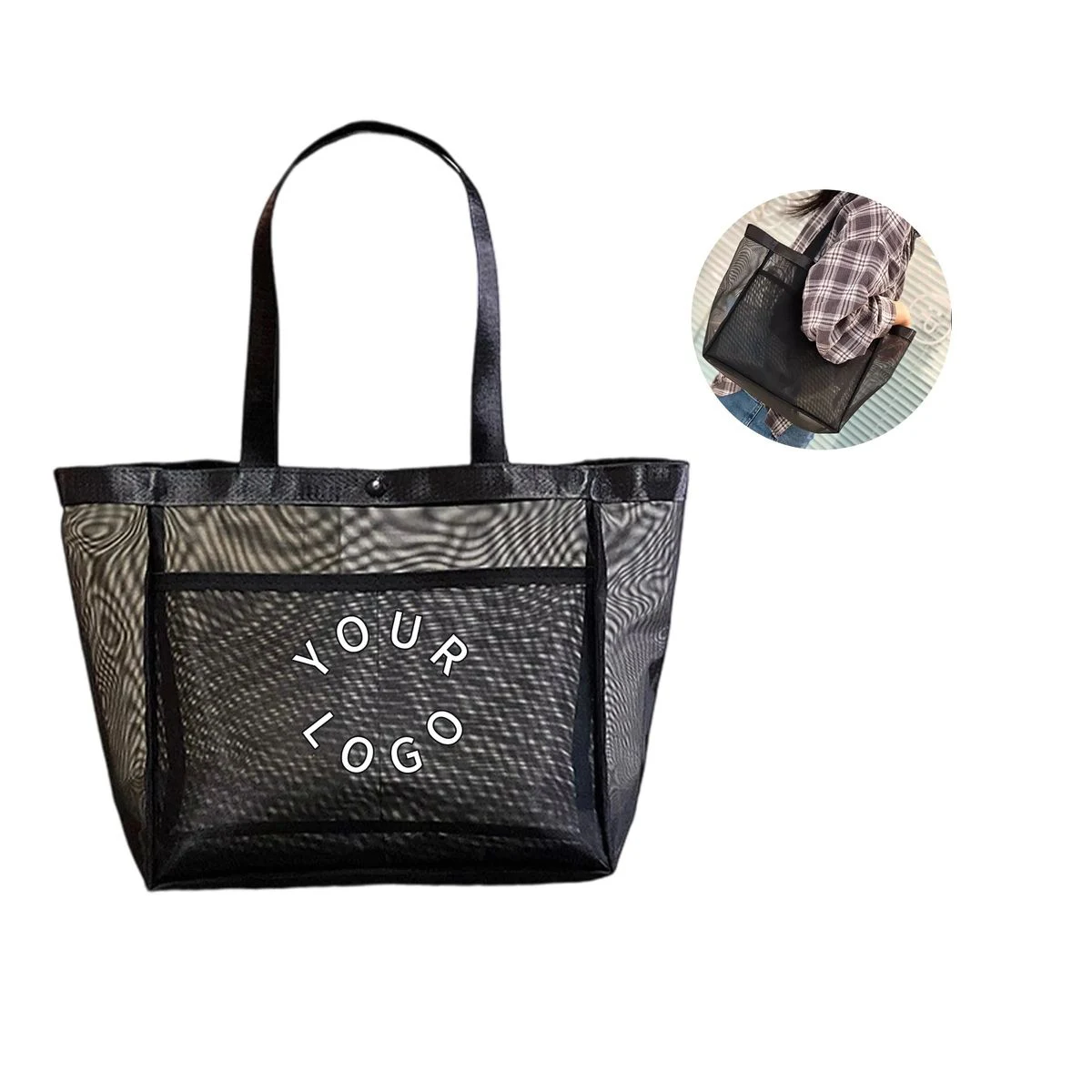 Lightweight Nylon Tote with Full Color Logo 1