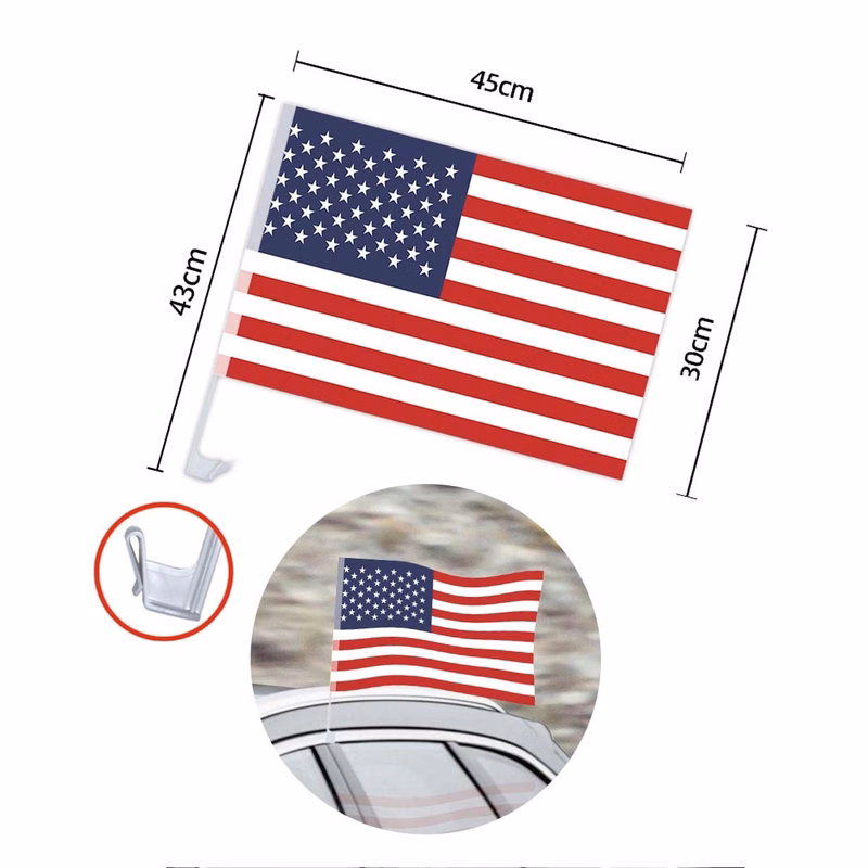 Patriotic Car Window Flag