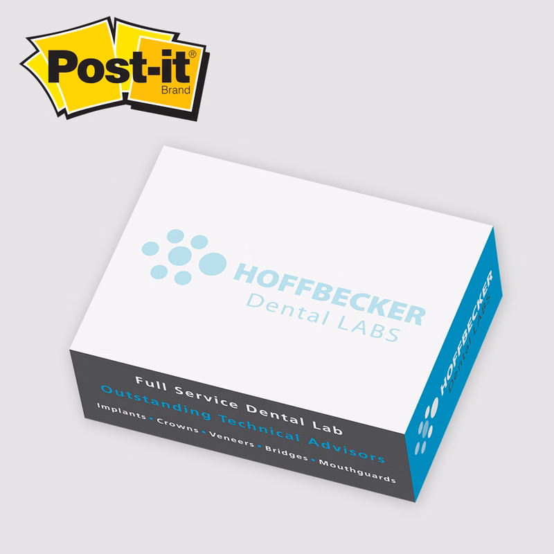 Post-it® Custom Printed Rectangle Notes Cube - 3" x 4" x 1-3/8"