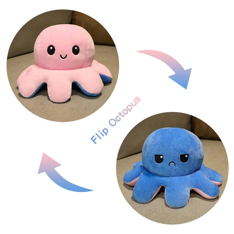 1-Piece Double Sided Flip Octopus Plush Toys 20cm 1