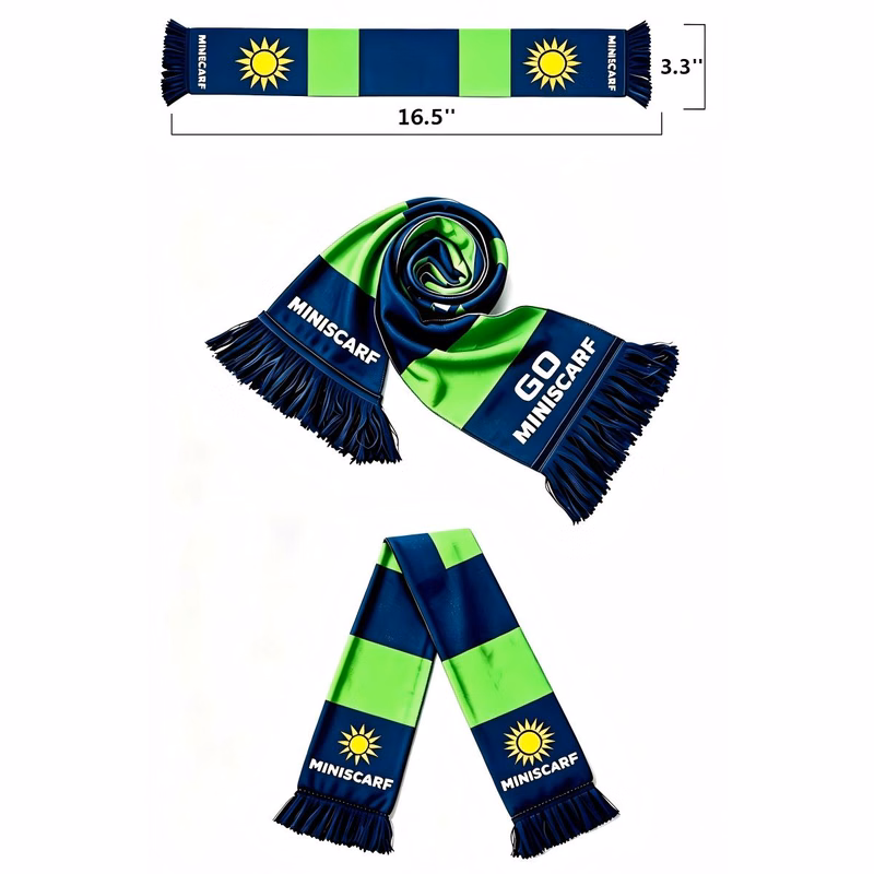 16.5" x 3.3" Custom Logo Mini Polyester Rally Towel/Scarf