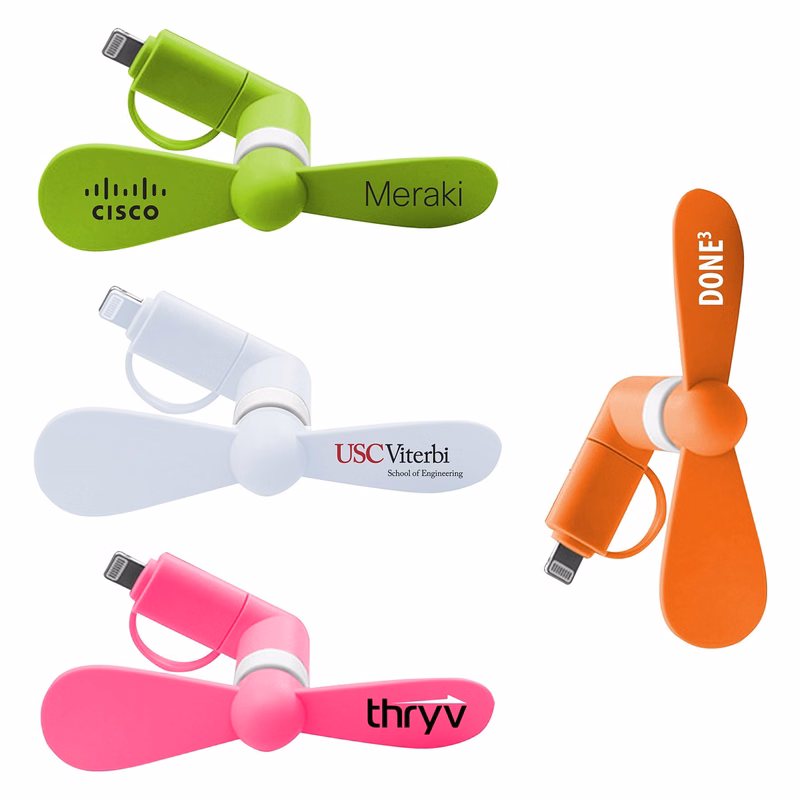 Portable Mini Fan – Compatible with Cell Phones, Power Banks, Tablets & More