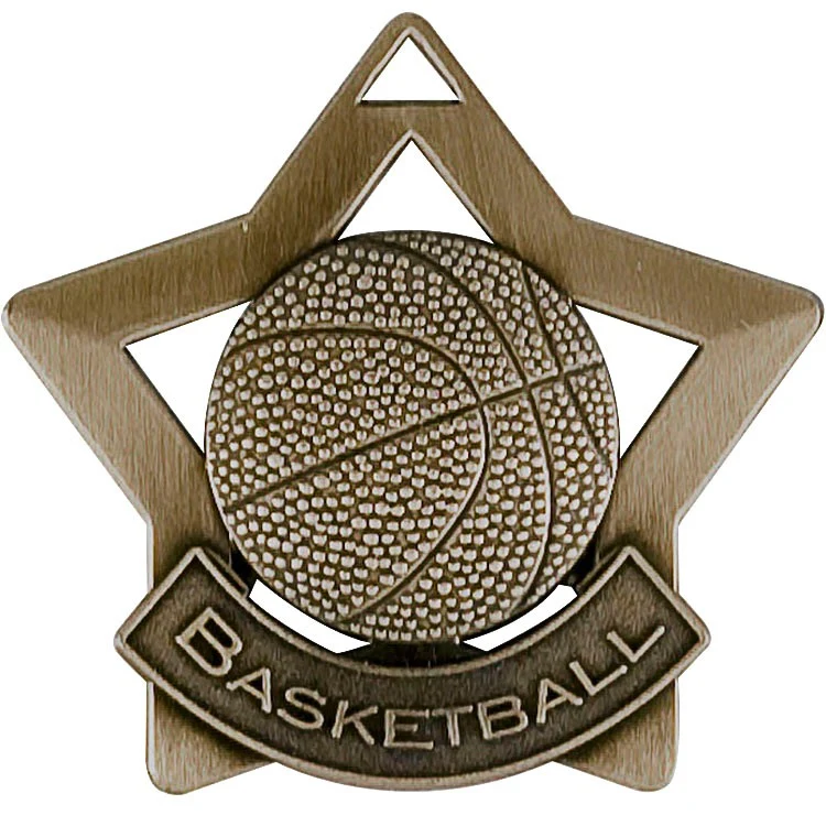 Basketball Star Medal, 2 1/4" Star 1