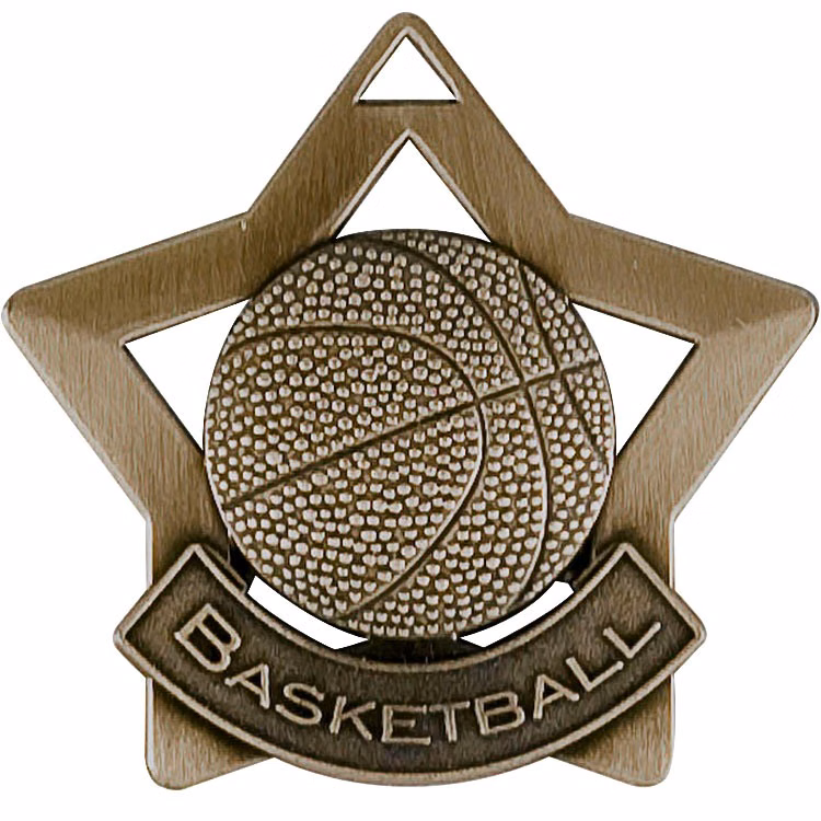 Basketball Star Medal, 2 1/4" Star