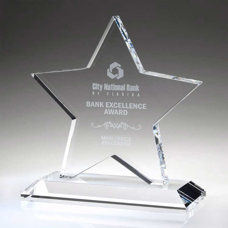 6-1/2" Crystal Award-Star_D267CA