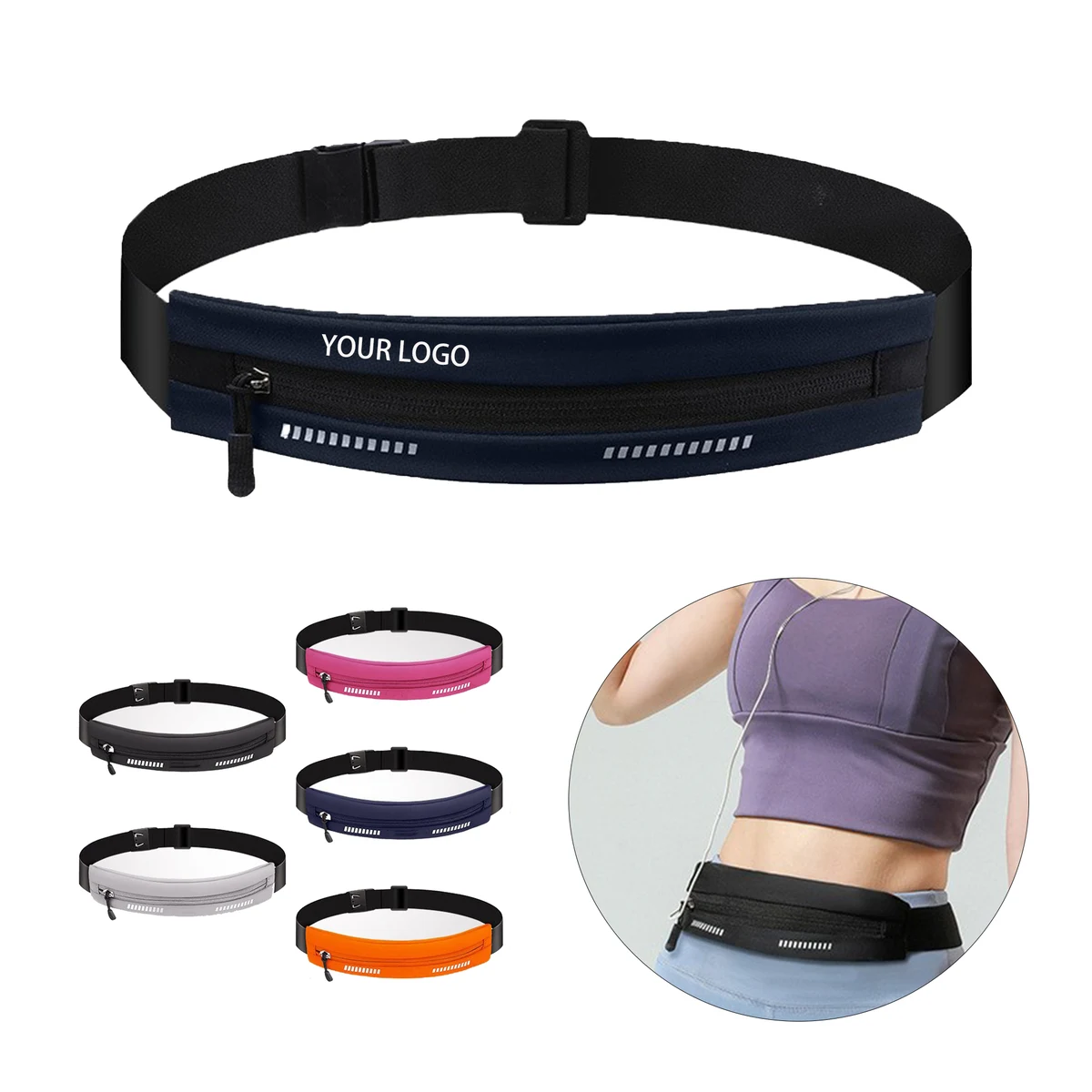 MOQ:50pcs Reflective Travel Waist Bag 1