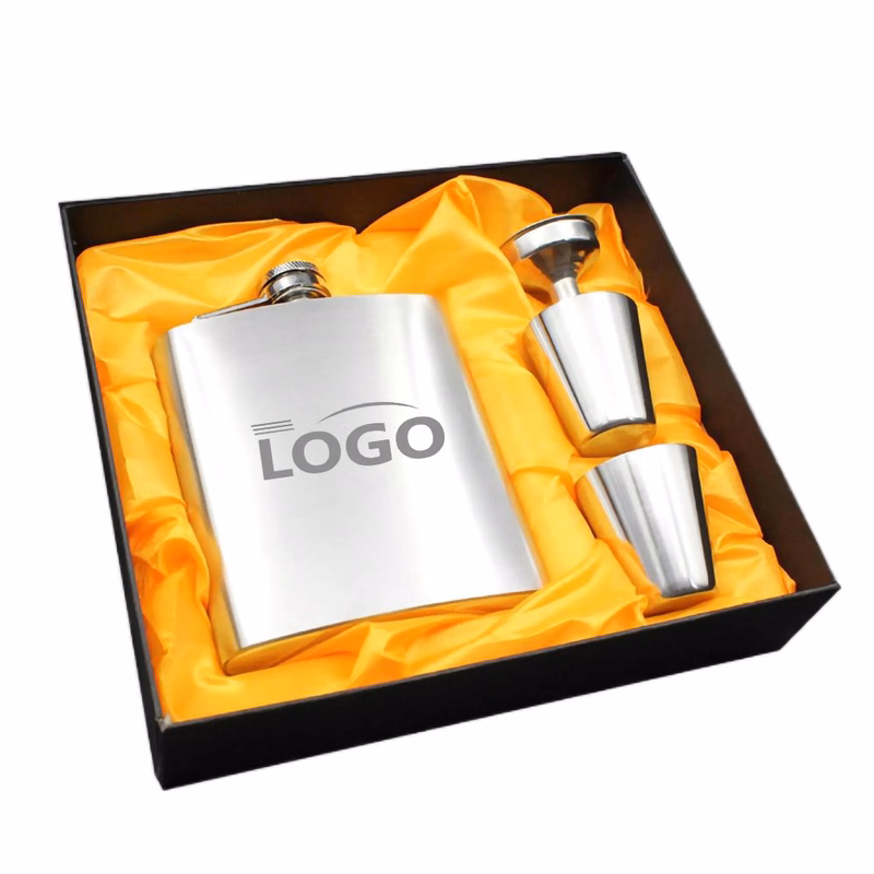 7 Oz Hip Flask For Liquor Gift Set