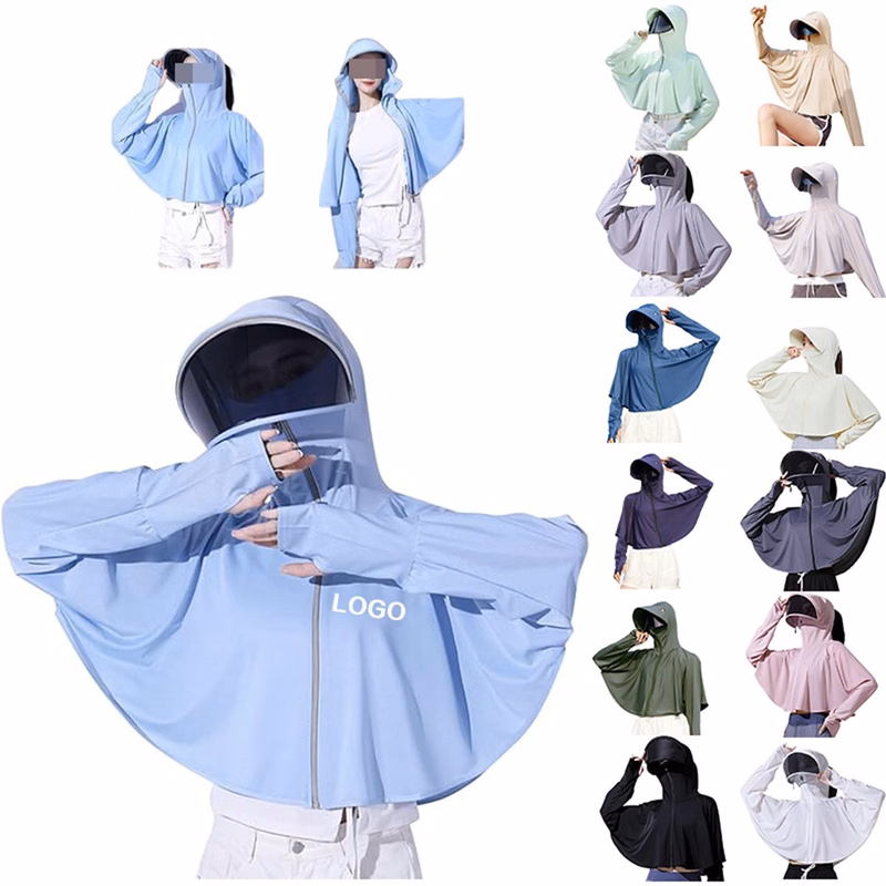 Anti UV Long Sleeve Hooded Shawl