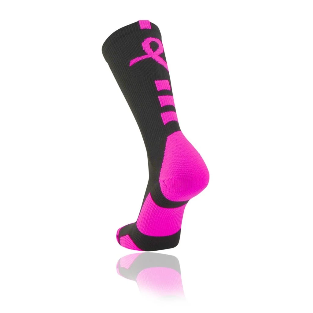 Pink Breast Cancer Awareness Crew Socks 1