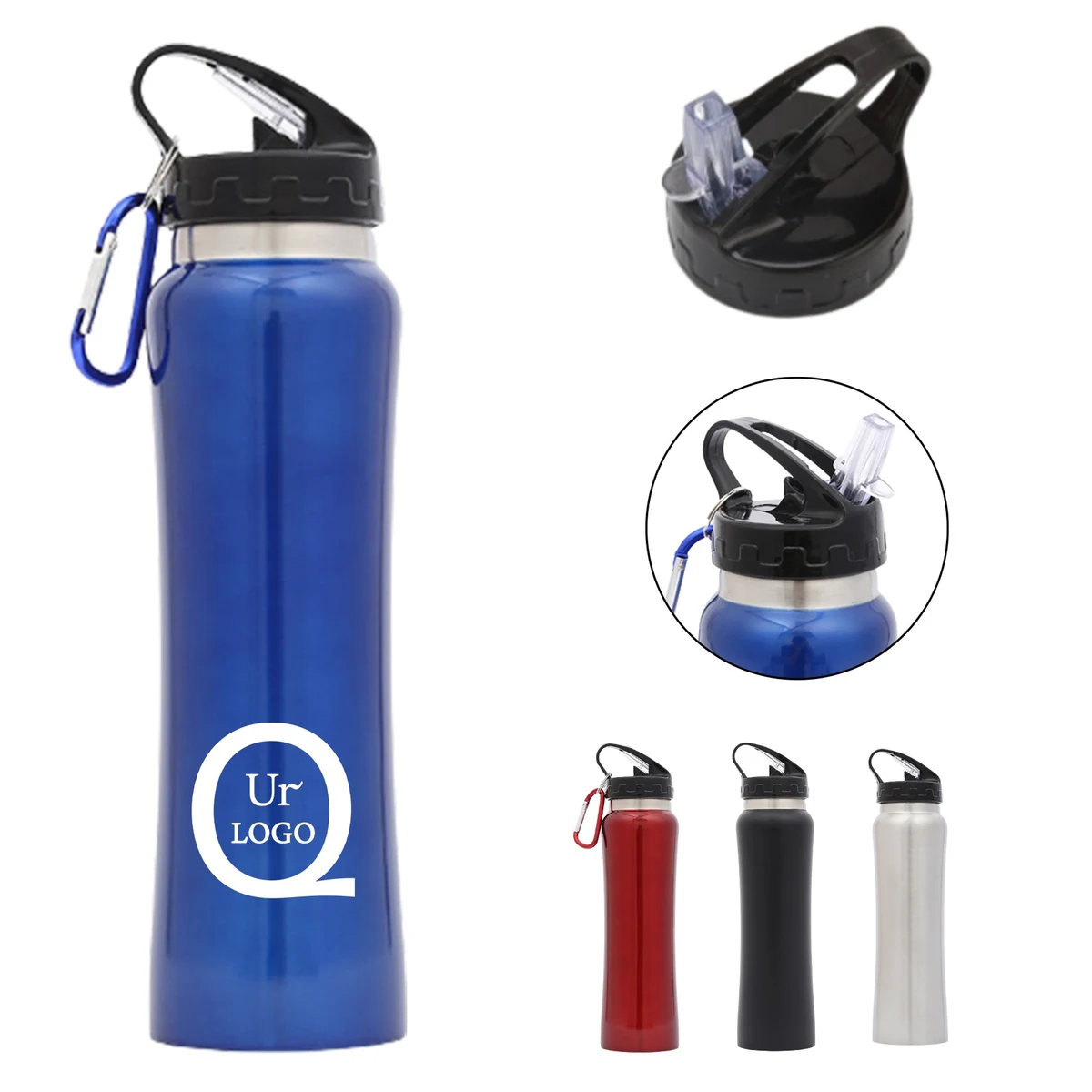 24Oz Sport Stainless Steel Insulated Bottle, custom water bottle with logo imprint 1