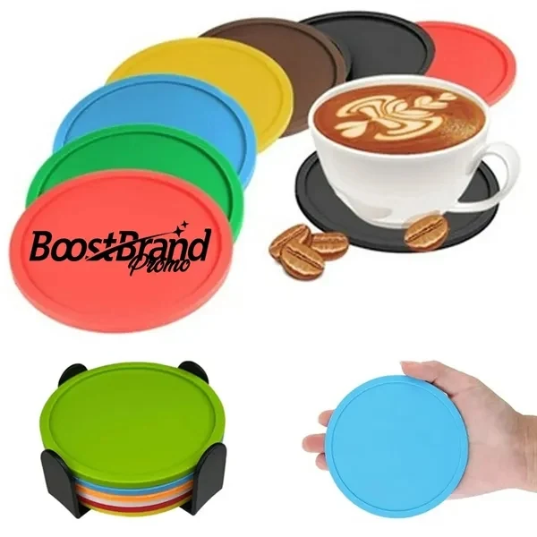 Custom Silicone Beverage Coaster with Non-Slip Grip — Hospitality Table Essential 1