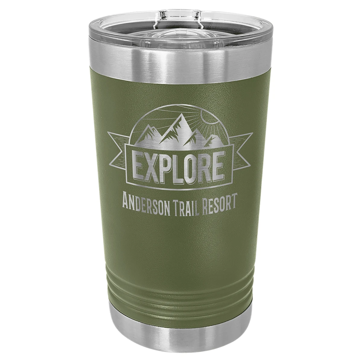 Polar Camel Olive Green 16 oz. Pint with Slider Lid 1