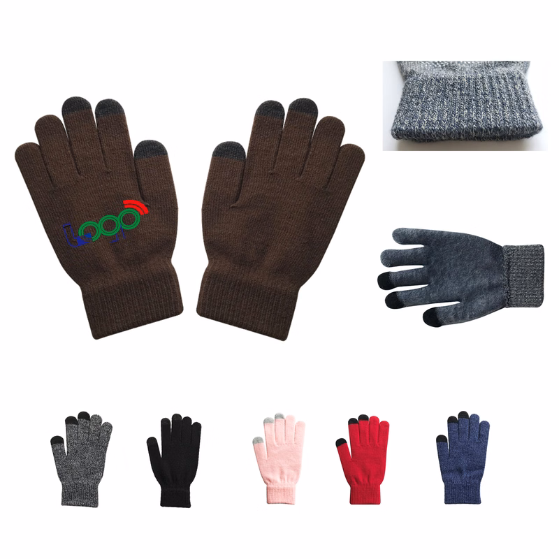 Acrylic Touchscreen Gloves For Winter Soft Fleece Interior