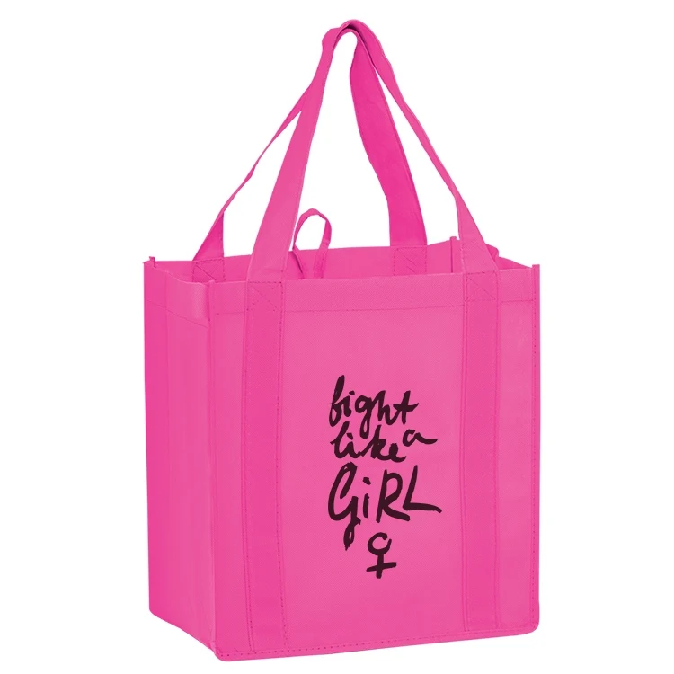 Pink Non-woven Grocery Tote - Awareness 1