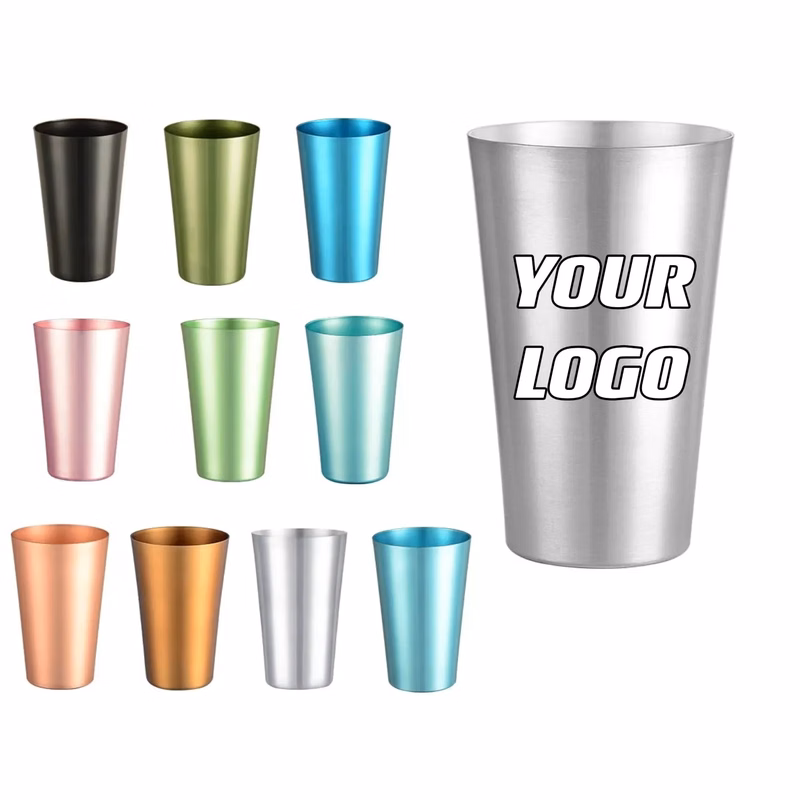 Custom 16 Ounce Stainless Steel Pint Wine Cups