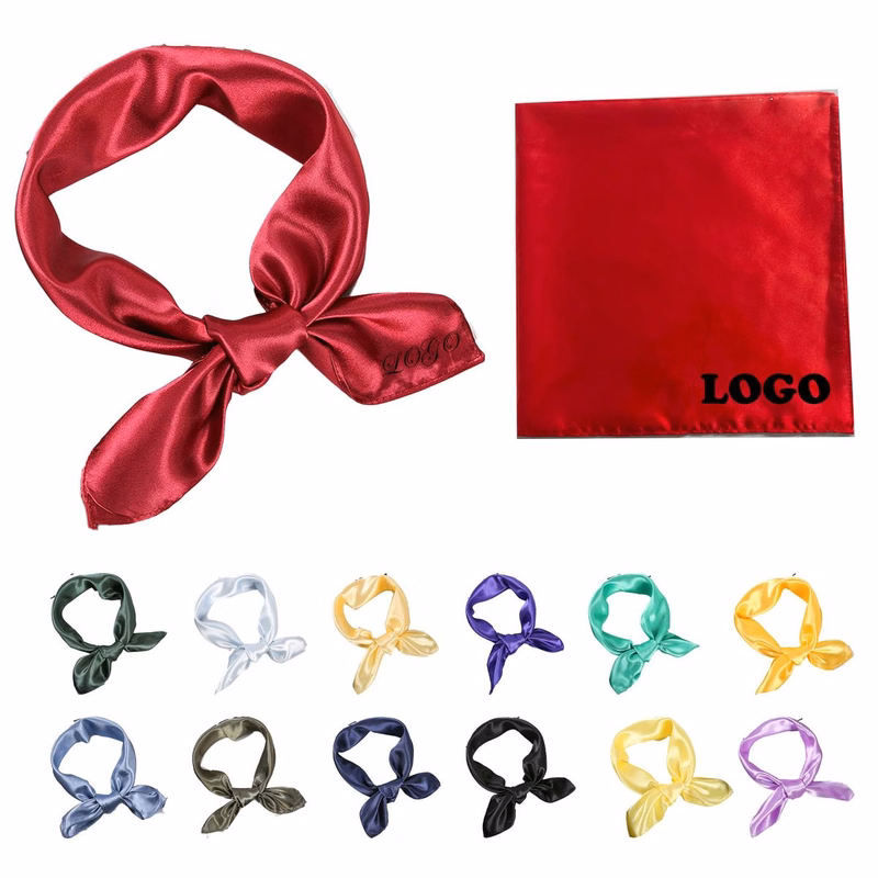 MOQ 20 Piece Solid-Color Imitation Silk Small Square Scarf