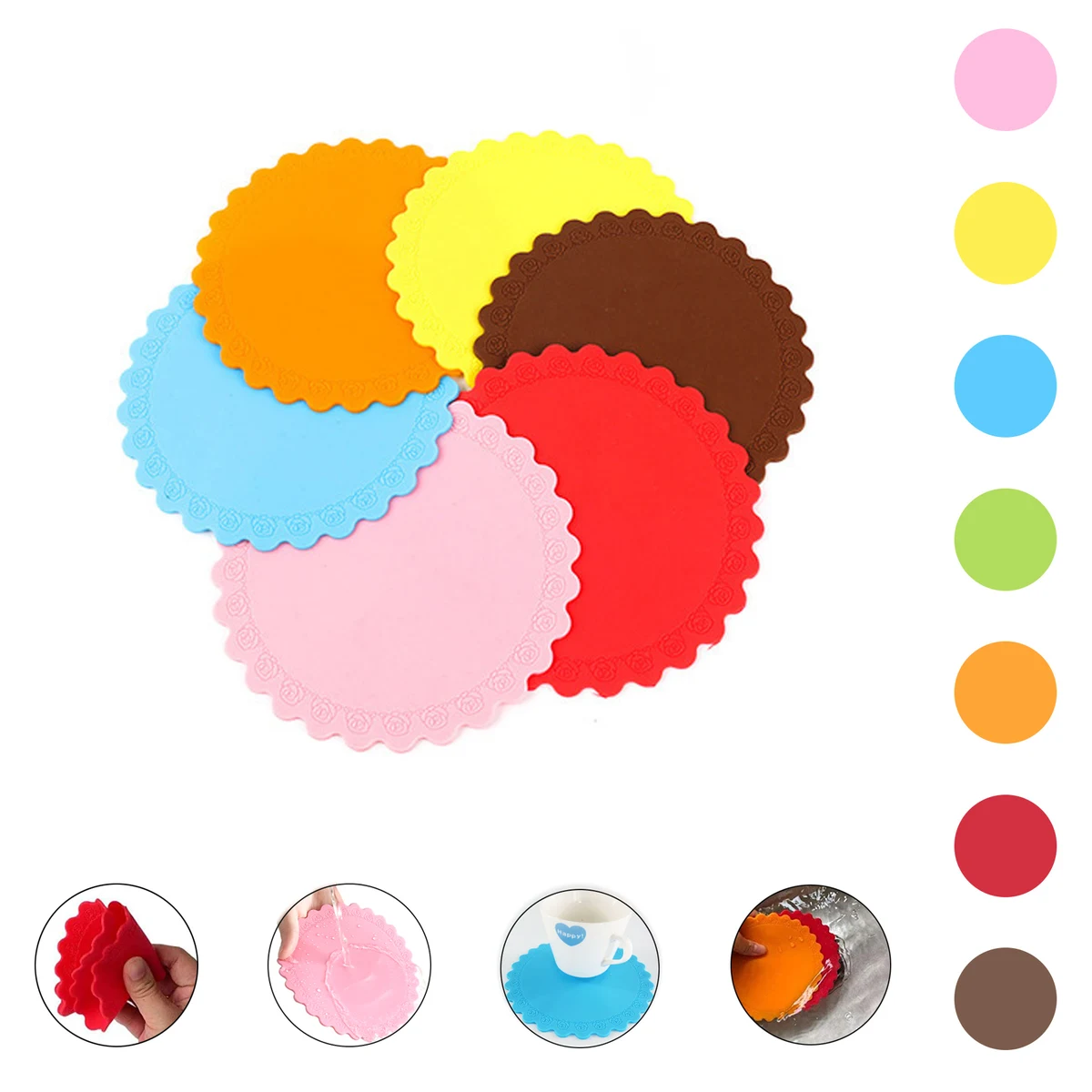 Thicken Silicone Rose Water Coaster 1