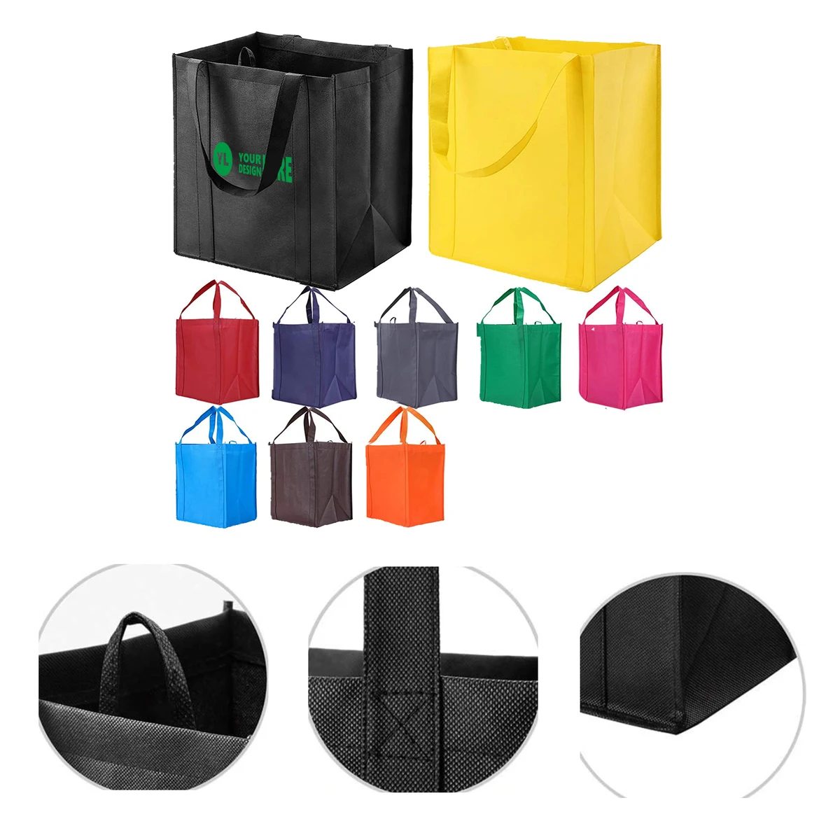 MOQ50 Custom Non Woven Reusable Shopping Bag With Logo 1