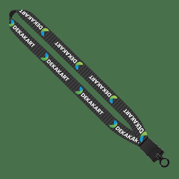 1" Dye-Sublimated Lanyard with Plastic Snap-Buckle Release and Plastic O-Ring 1