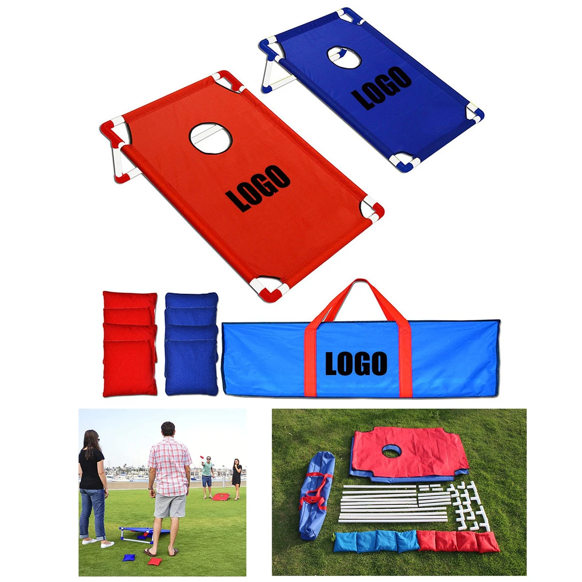 Portable PVC Framed Cornhole Toss Game Set 1