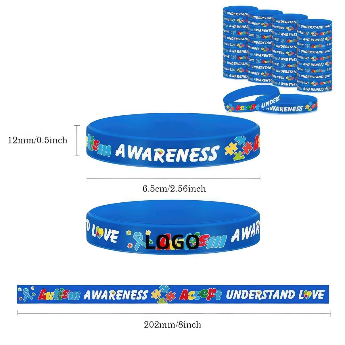 Silicone Wristband Colored Rubber Stretch Bracelets 1