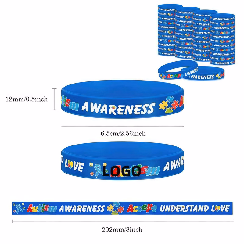 Silicone Wristband Colored Rubber Stretch Bracelets