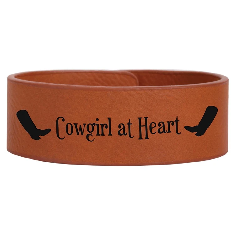 9 1/2" x 1" Rawhide Leatherette Cuff Bracelet 1