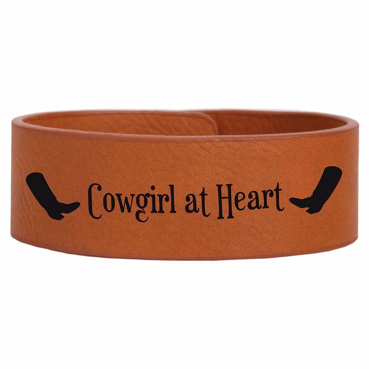 9 1/2" x 1" Rawhide Leatherette Cuff Bracelet
