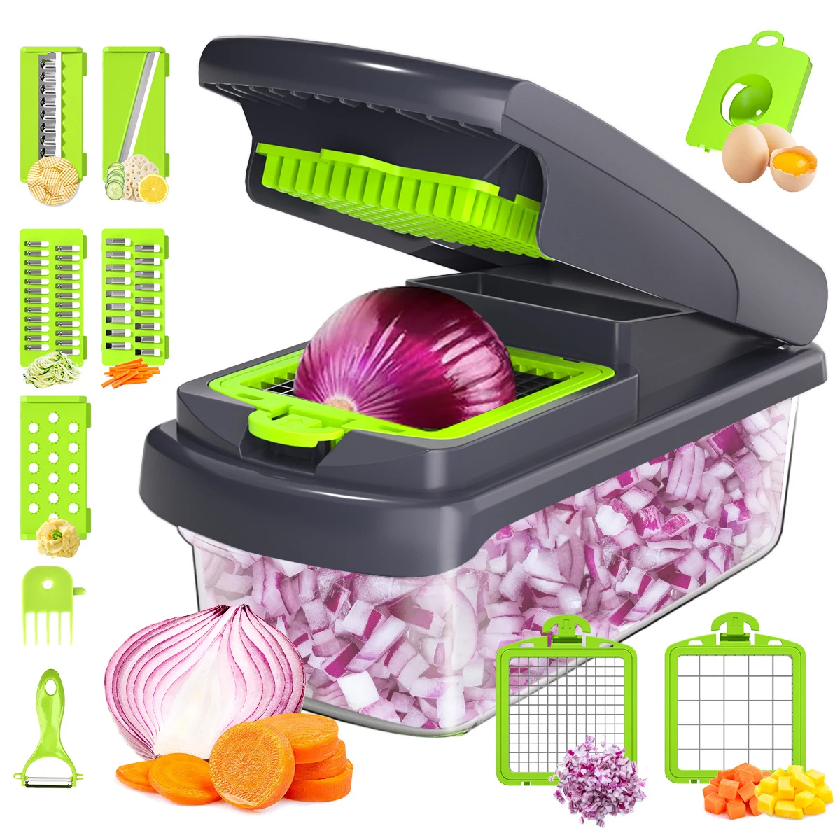 15in 1 Fruit Vegetable Food Chopper with Egg Separator 1