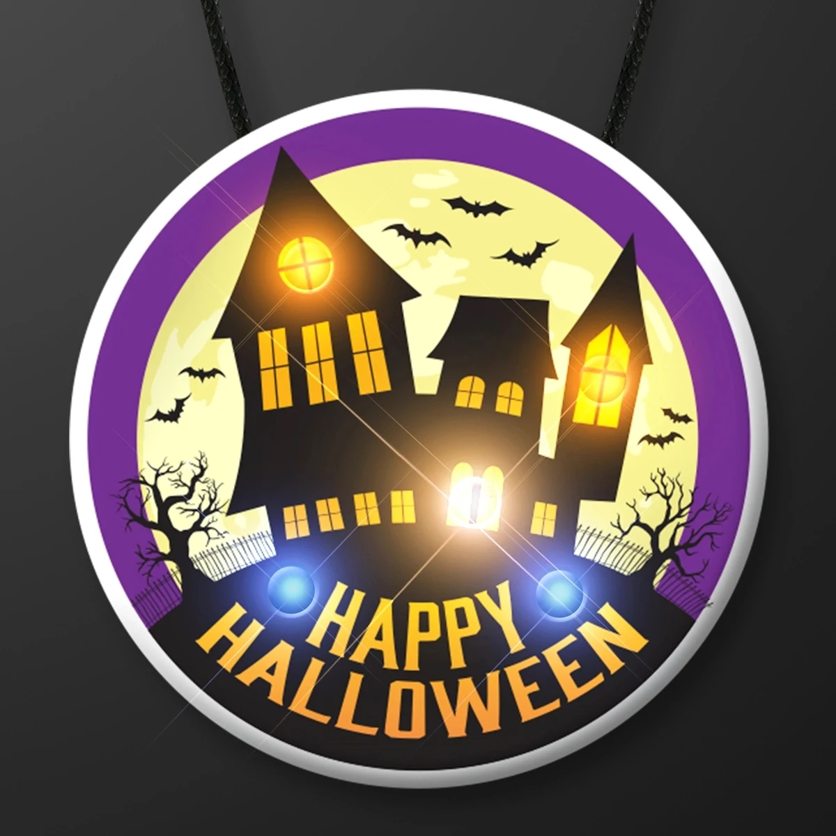 Haunted House Light Up Halloween Necklace 1