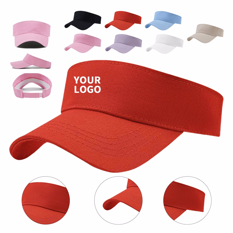 Cotton Sports Sun Visor Hat with Adjustable Headband