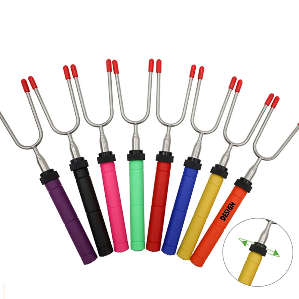Telescoping Multicolored 34 Inch Hot Dog Sticks 1