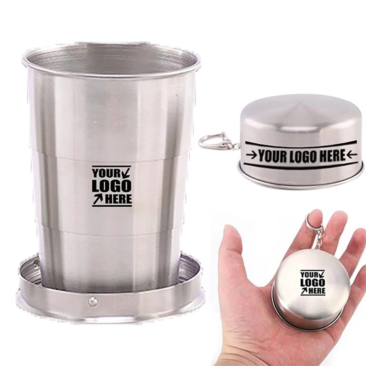 Stainless Steel Portable Outdoor Camping Collapsible Cup 1