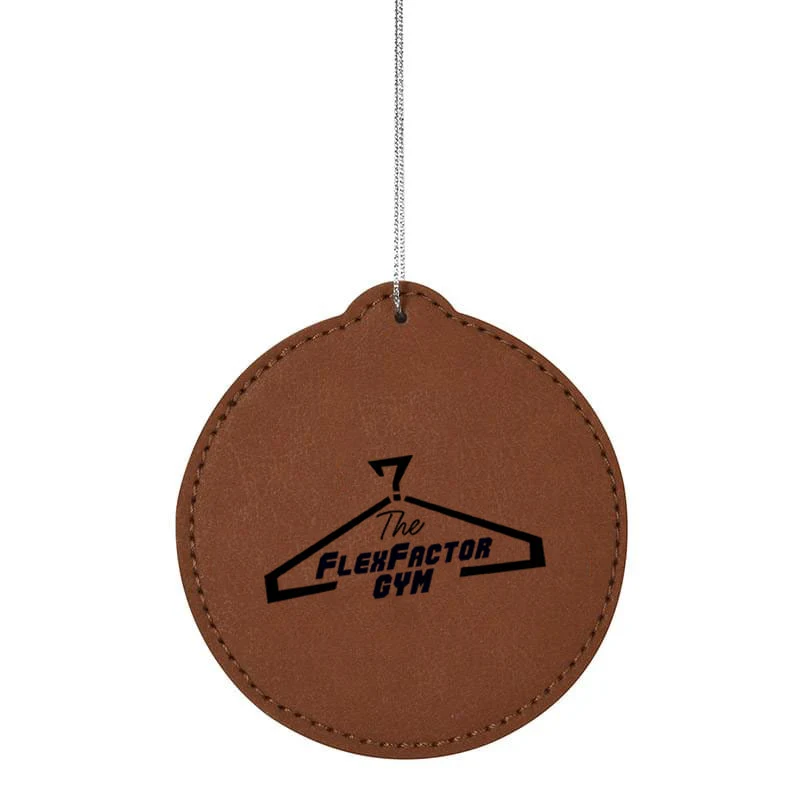 Round Leatherette-Made Ornament 1