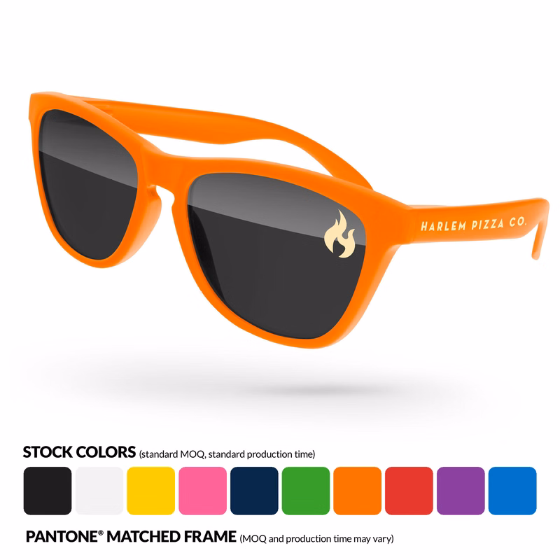 Frog Sunglasses w/ Lens & Temple Imprint
