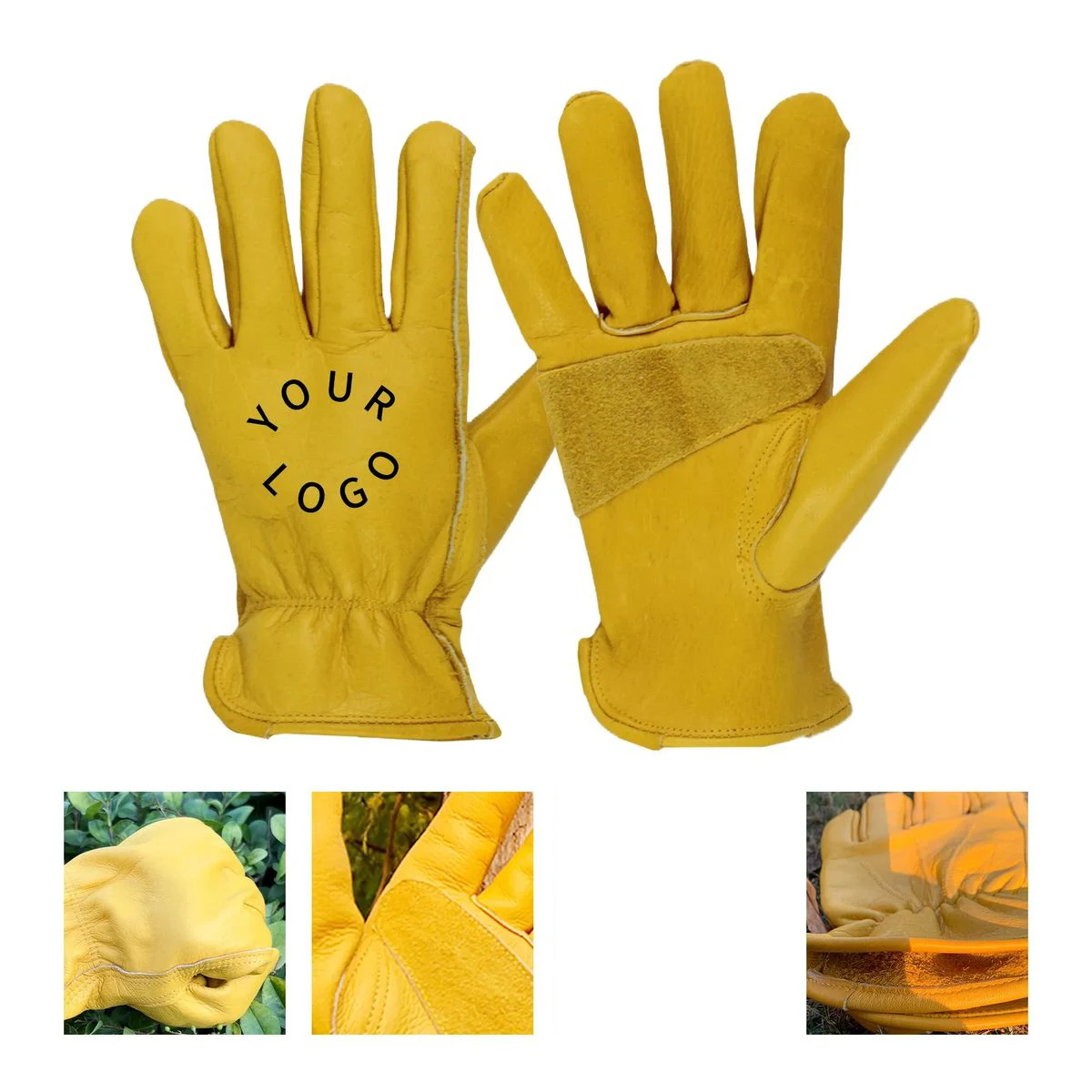 BC Grade Leather Work Gloves with Grip 1