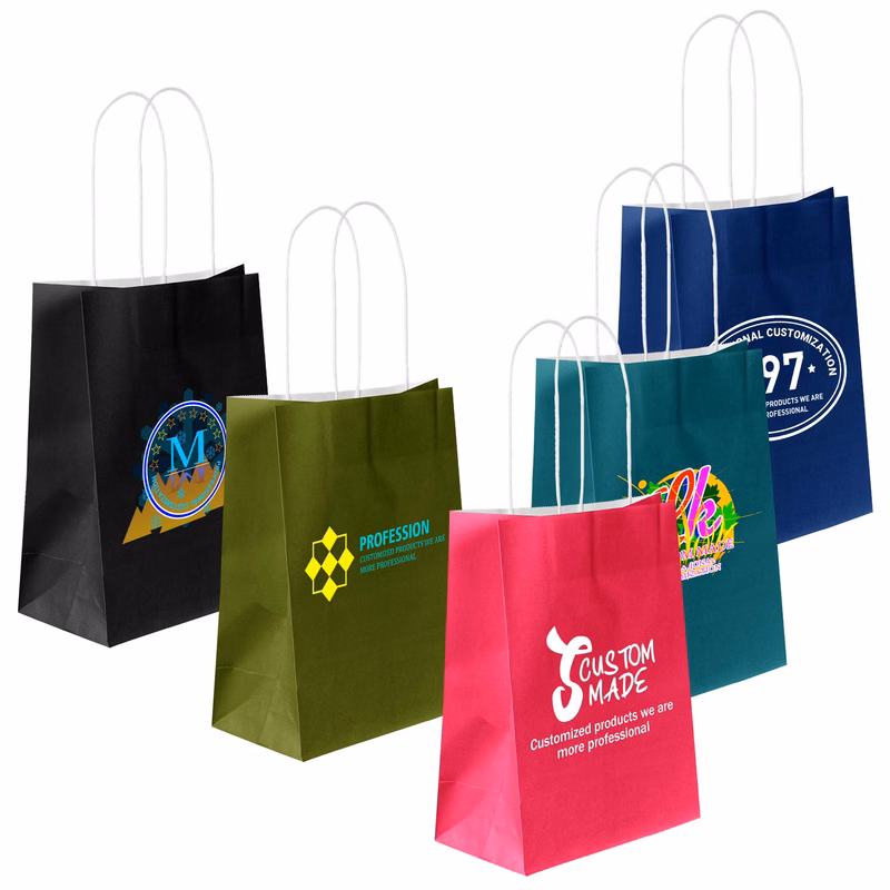 Colored Kraft Paper Shopper Bag
