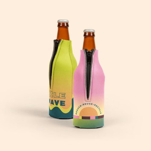 ECO ZIPPERED BOTTLE COOLIE 4CP