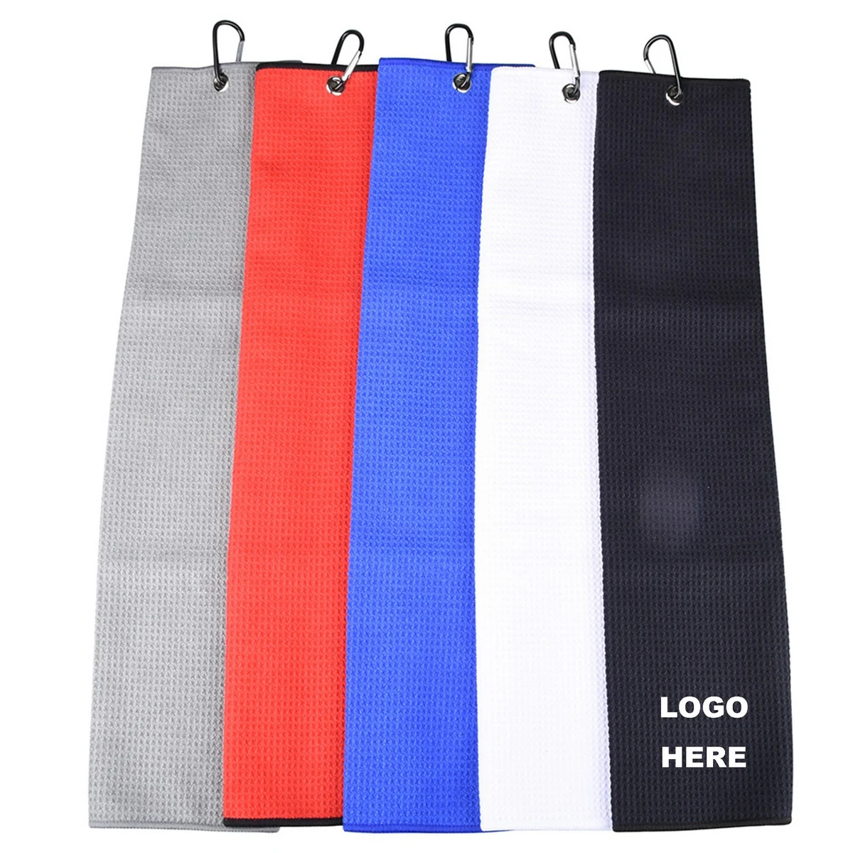 Clip On Golf Bag Microfibre Waffle Towel 1